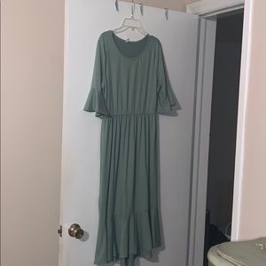 Green midi maternity dress -pinkblush